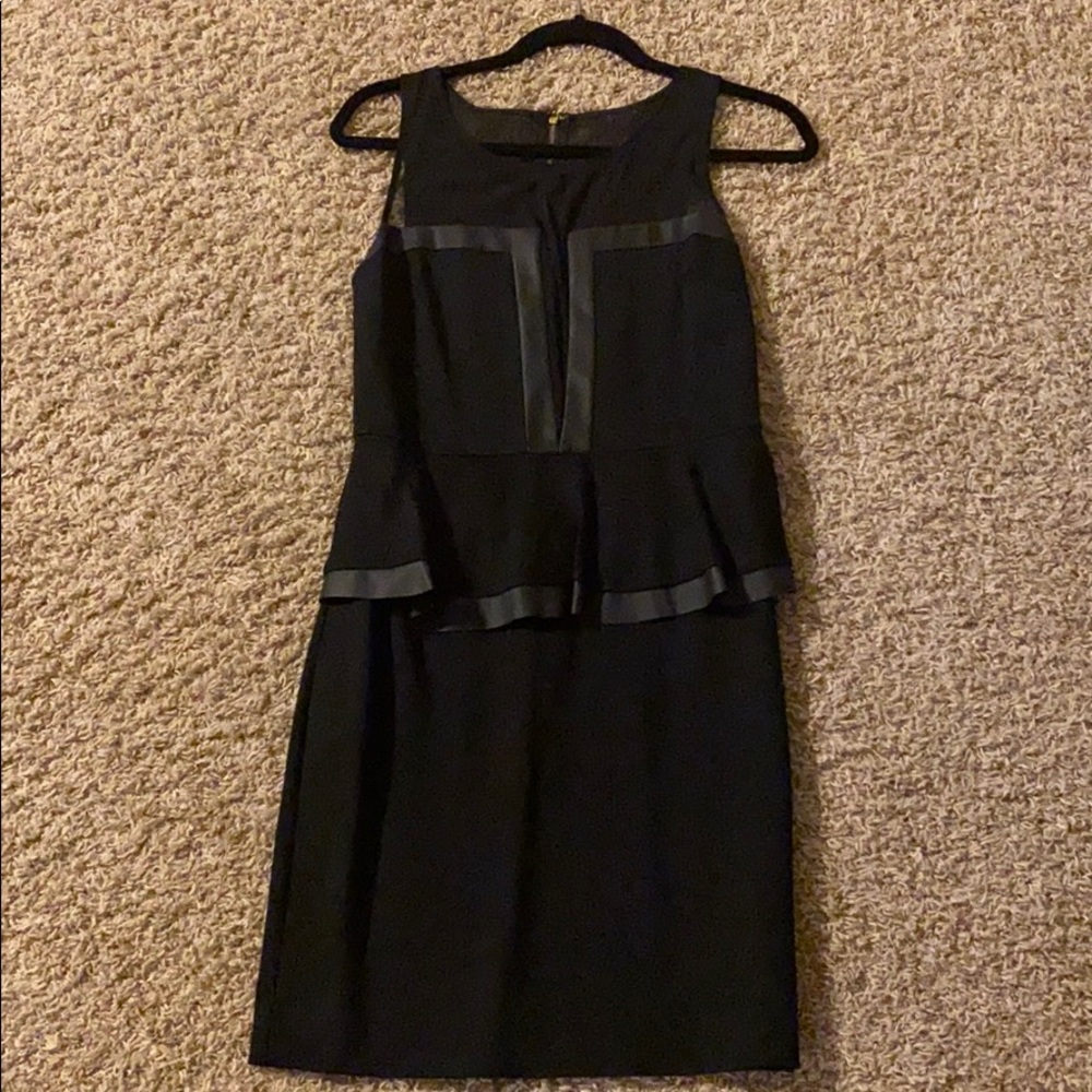 NWT Express Leather Trim Peplum Dress Size 8